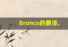 Bronco的翻译,Bronco怎么读,Bronco造句及用法-涂之词典