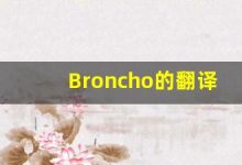 Broncho的翻译,Broncho怎么读,Broncho造句及用法-涂之词典