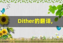 Dither的翻译,Dither怎么读,Dither造句及用法-涂之词典