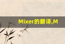 Mixer的翻译,Mixer怎么读,Mixer造句及用法-涂之词典