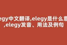 elegy中文翻译,elegy是什么意思,elegy发音、用法及例句-涂之词典